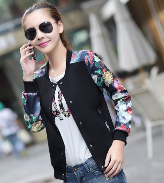 Jachetă, material din bumbac, imprimeu etnic, mâneci lungi, stil office feminin, toamna 2022