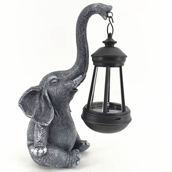 Lanterne solară de exterior cu elefant – rășină, artă modernă, lumină solară 1.2V 300mAh, meșteșug 3276046