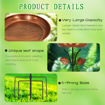 Hranitor pentru păsări de grădină din fier, cu udător de apă și băi pentru păsări, design geometric, stil pastoral, ambalaj din carton