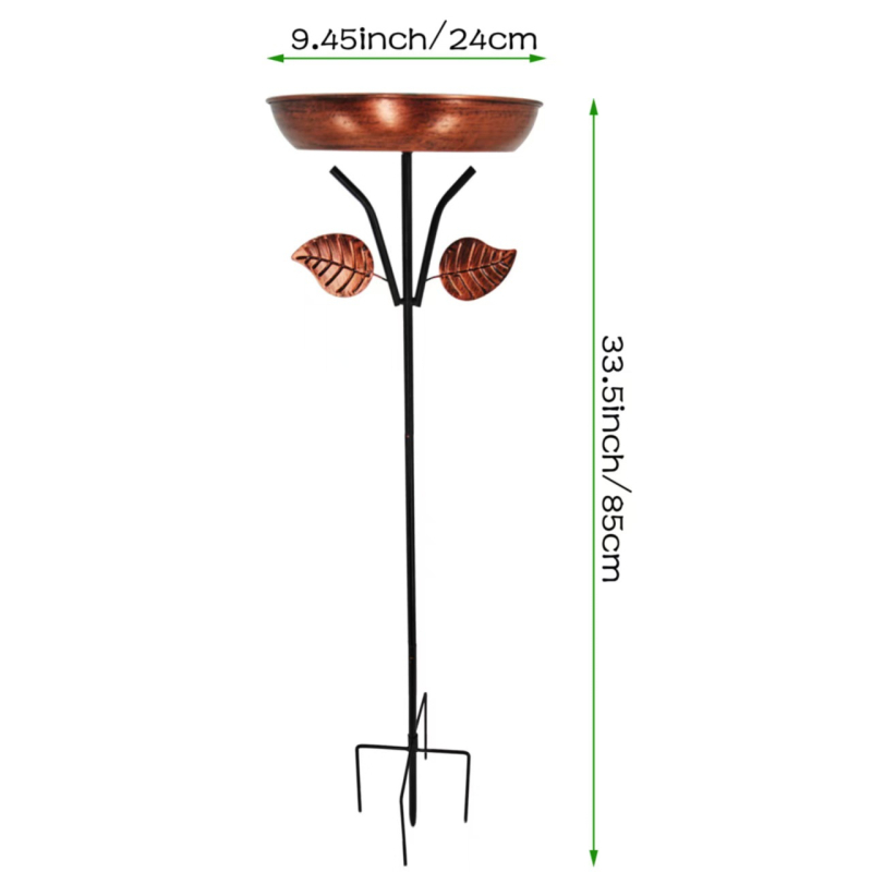 Hranitor pentru păsări de grădină din fier, cu udător de apă și băi pentru păsări, design geometric, stil pastoral, ambalaj din carton