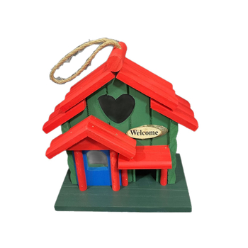 Cuib de păsări din lemn pentru grădină, decor exterior, ornament cuib de păsări, stil vacanță, model t56569529179955