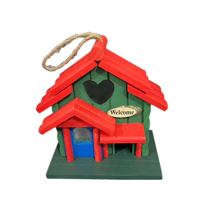 Cuib de păsări din lemn pentru grădină, decor exterior, ornament cuib de păsări, stil vacanță, model t56569529179955