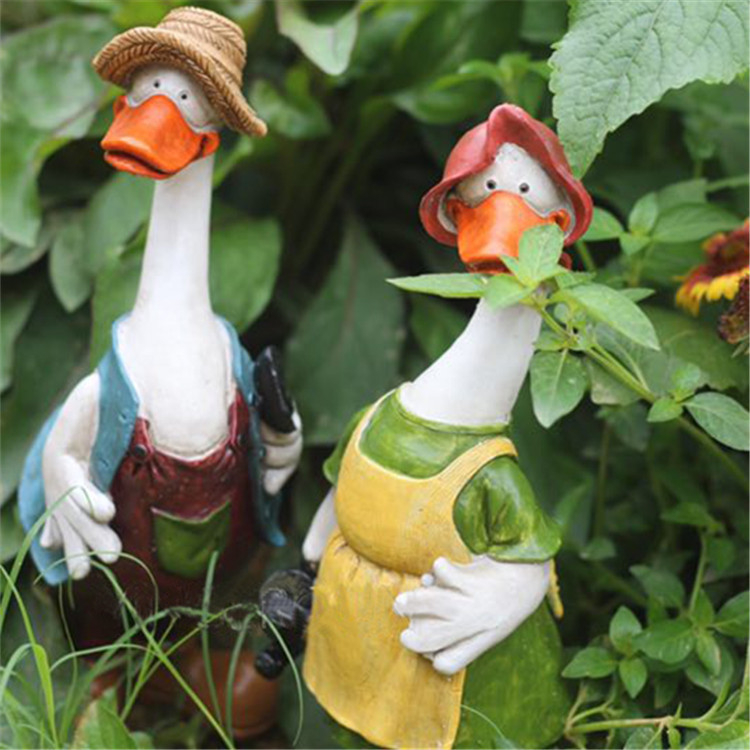 Jaydian figurină din rășină – pereche de rațe, stil pastoral, decor de grădină