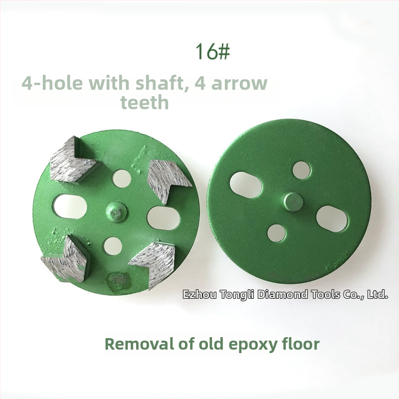 Diamantová brúsna hlava s šípovitými zubami, model s 5 otvorami, na renováciu starých epoxidových podláh a brúsenie betónu