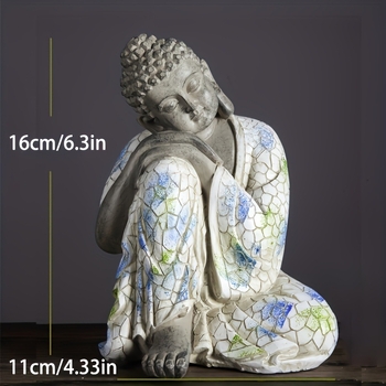Statuie Buddha din rășină, gravată, stil modern minimalist, ornament zen pentru grădină, cadou de afaceri