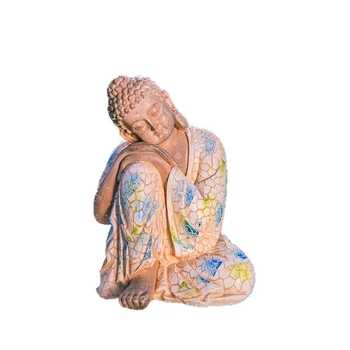 Statuie Buddha din rășină, gravată, stil modern minimalist, ornament zen pentru grădină, cadou de afaceri