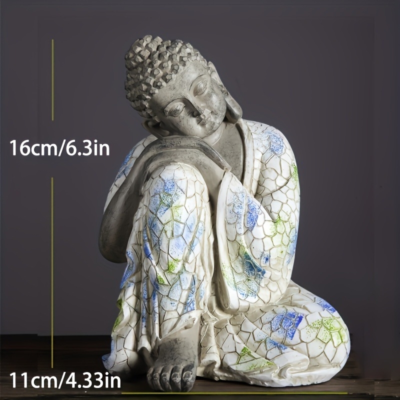 Statuie Buddha din rășină, gravată, stil modern minimalist, ornament zen pentru grădină, cadou de afaceri