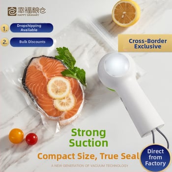 Vakuové uzatváracie zariadenie - prenosné USB napájané mini zariadenie na uchovávanie potravín (Model ZK-08, Značka Happy granary, 5W, Kapacita <500 ml)