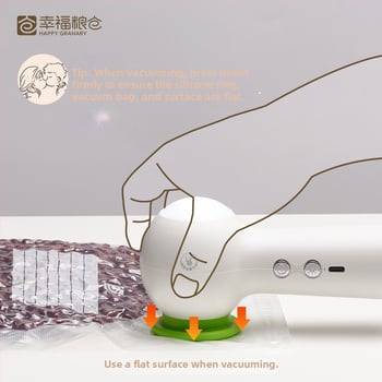 Vakuové uzatváracie zariadenie - prenosné USB napájané mini zariadenie na uchovávanie potravín (Model ZK-08, Značka Happy granary, 5W, Kapacita <500 ml)