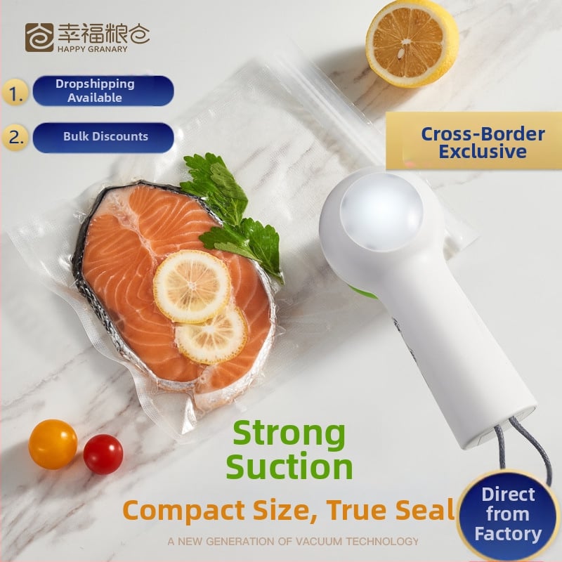Vakuové uzatváracie zariadenie - prenosné USB napájané mini zariadenie na uchovávanie potravín (Model ZK-08, Značka Happy granary, 5W, Kapacita <500 ml)