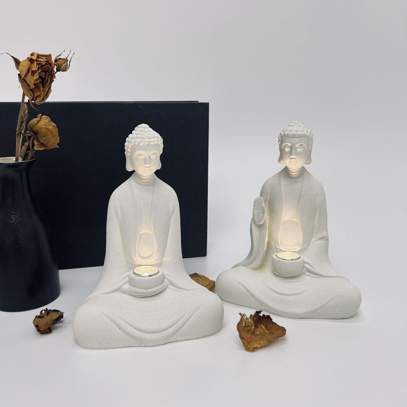 Statu Buddha od smole – vrtni ukras, kineskog stila, brenda Housedeco; izrada od smole; prilagodljivo