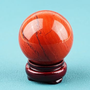 Minge de cristal din jasper roșu, polizată, ornament de colecție pentru decor acasă și la birou, stil modern minimalist