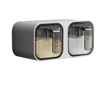 Set de condimente montat pe perete, din plastic, cu lingură, pentru condimente solide, stil modern minimalist