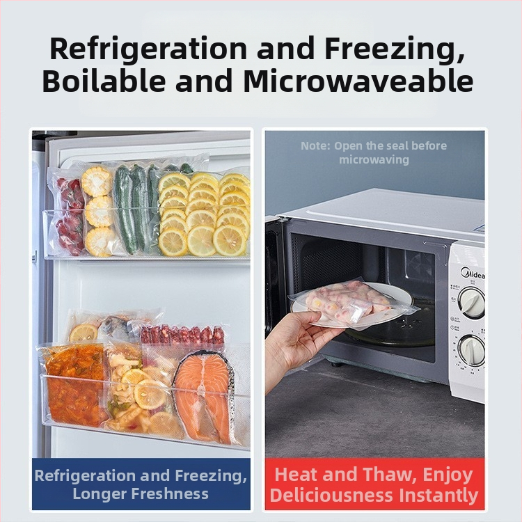 Potravinárska vákuová balička – materiál PE+PET, dostupné prispôsobenie, napájanie: 5