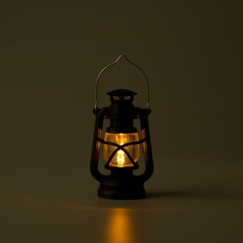 Lampă mini cu kerosen și floare de mătase — obiect decorativ retro, portabil, stil universal, cadou de ziua de naștere pentru un coleg de clasă