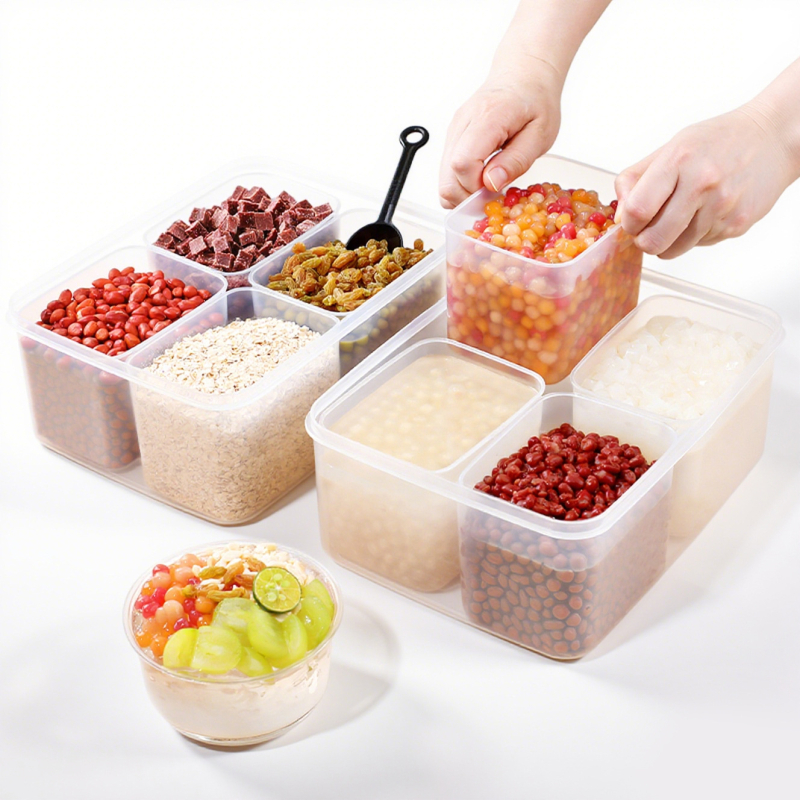 Cutie pentru ingrediente Ice Powder pentru afișare la stand – cutie din plastic pentru condimente solide, cu personalizare și imprimare de logo (set complet de unelte)