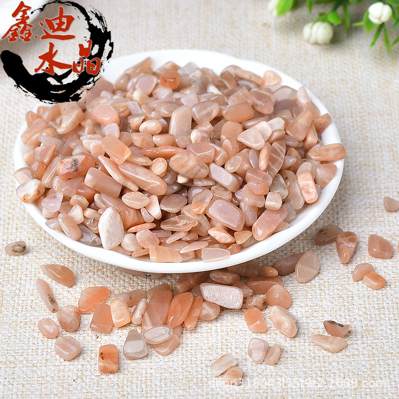 Pietriș lustruit din Moonstone pentru peisaj de acvariu, piatră prețioasă naturală, decor