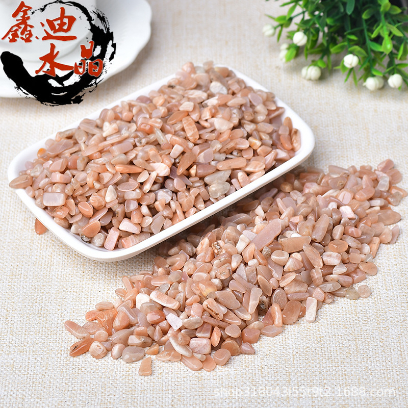 Pietriș lustruit din Moonstone pentru peisaj de acvariu, piatră prețioasă naturală, decor