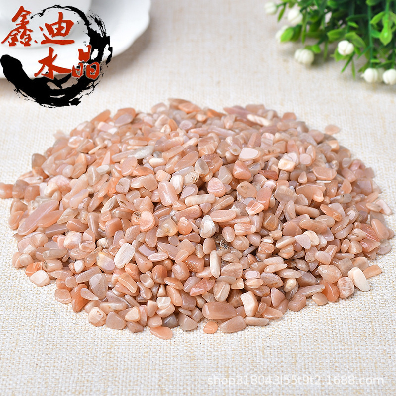 Pietriș lustruit din Moonstone pentru peisaj de acvariu, piatră prețioasă naturală, decor