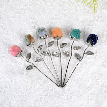 Ornament din cristal de ametist în formă de trandafir - formă geometrică, Brand Chuse, Stil minimalist modern, Ambalare carton