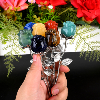 Ornament din cristal de ametist în formă de trandafir - formă geometrică, Brand Chuse, Stil minimalist modern, Ambalare carton