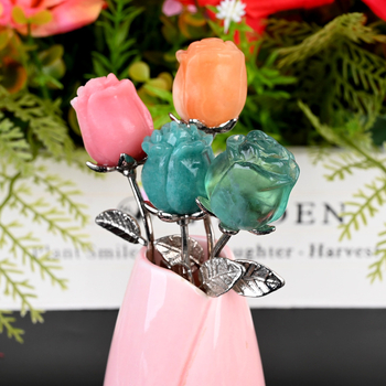 Ornament din cristal de ametist în formă de trandafir - formă geometrică, Brand Chuse, Stil minimalist modern, Ambalare carton