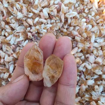 Citrin kristal krajinski ukras s oblikom zuba – Xiaomi Crystal, sirovi kamen, pakiran u PP vrećici, kristalni materijal