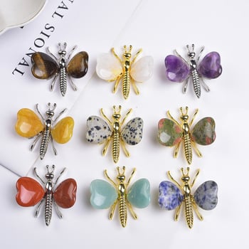 Ametistni kristalni ukras s motivom leptira i insekte, geometrijski dekor, Money Fat Jewelry, moderni minimalistički stil, individualno pakirano u PP vrećicu
