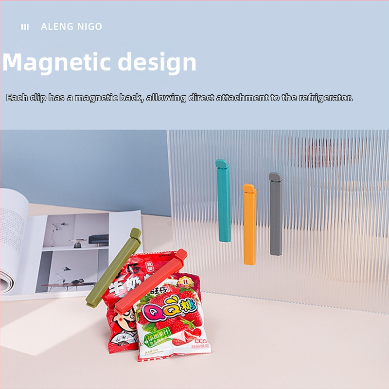 Magnetický uzatvárací klip na potravinové vrecká | odolný voči vlhkosti | 5 kusov, potlačené logo, možnosť prispôsobenia