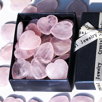 Κρύσταλλος χαλαζίας σε σχήμα καρδιάς, λαξευμένο διακοσμητικό σε κουτί δώρου, σειρά boxed, προέλευση Donghai County, Lianyungang