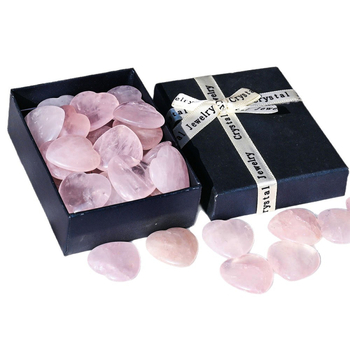 Κρύσταλλος χαλαζίας σε σχήμα καρδιάς, λαξευμένο διακοσμητικό σε κουτί δώρου, σειρά boxed, προέλευση Donghai County, Lianyungang