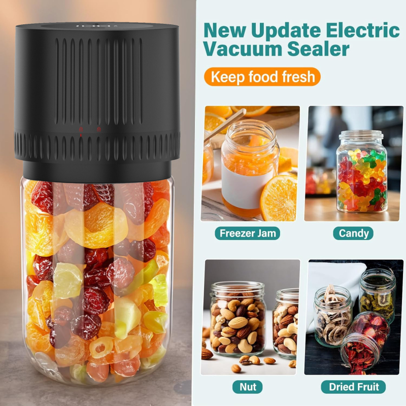 Vacuum zatvarač za Mason posude (Model MSG01, Kapacitet ispod 500 ml, USB punjenje, 5V, 2W)