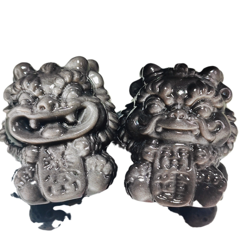 Srebrni obsidijan – bogatstvo zmaja, maskota Godine zmaja, tea pet i slatka dekorativna figurica