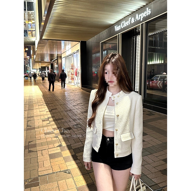 Jachetă pentru femei Chenille cu amestec de spandex, model solid, croială Slim‑fit, guler polo, închidere pe un singur rând