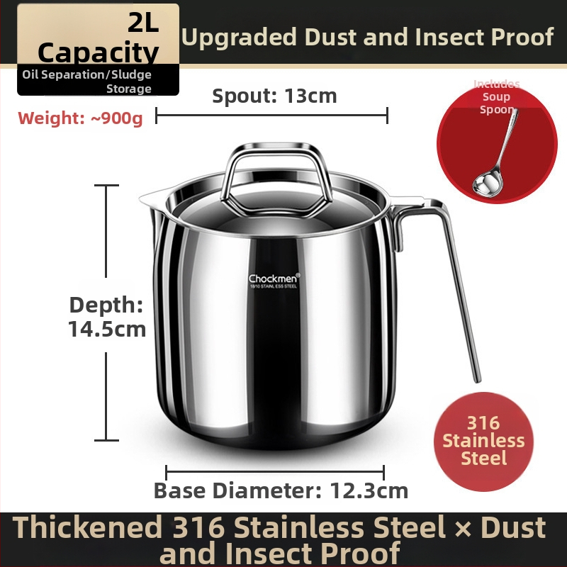 Nádoba na olej s vekom a filtrom s sieťkou, 18/10 nerezová oceľ, Earthworm