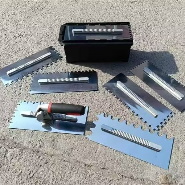 Set spatula od nehrđajućeg čelika za malter i postavljanje pločica – s gumiranom ručkom, debeli i izdržljivi, Jiutai