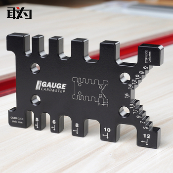 Woodworking tenon gauge with push stick, support, and mortise and tenon auxiliary tool