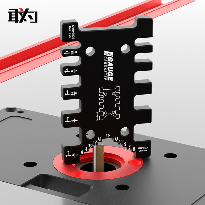 Woodworking tenon gauge with push stick, support, and mortise and tenon auxiliary tool