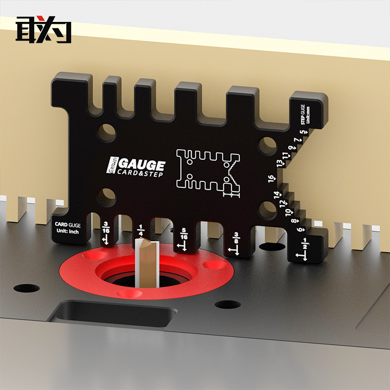 Woodworking tenon gauge with push stick, support, and mortise and tenon auxiliary tool