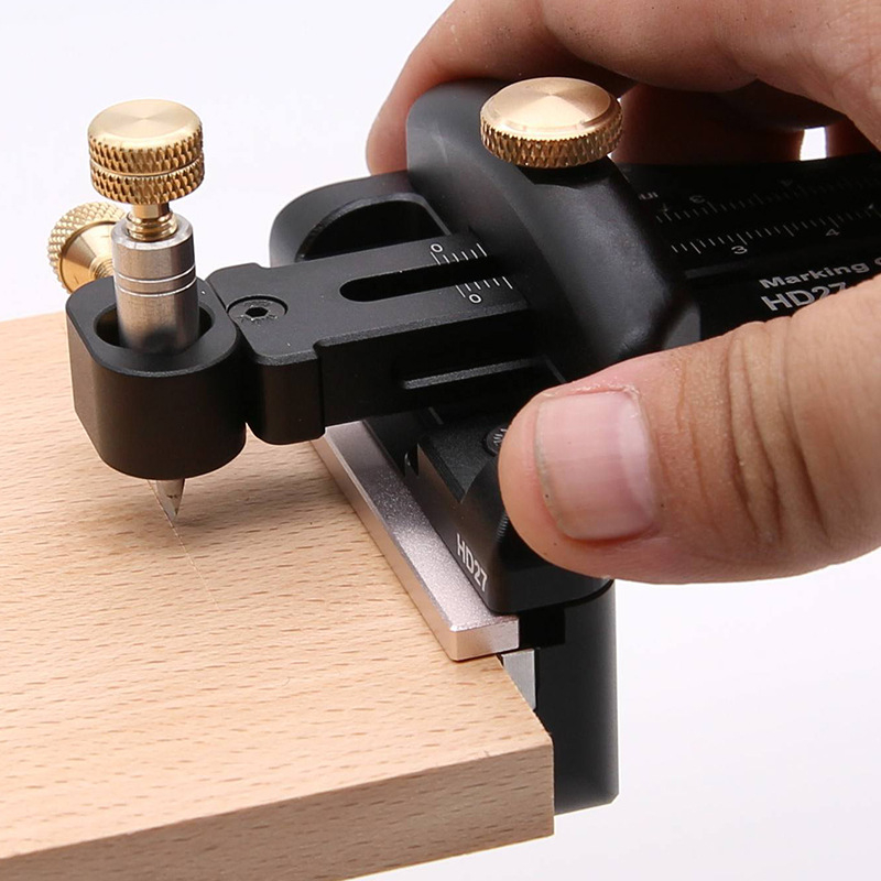 HONGDUI Faipari mérőléc alumíniumötvözetből, jelölő mérő és derékszög – többfunkciós korlátozó