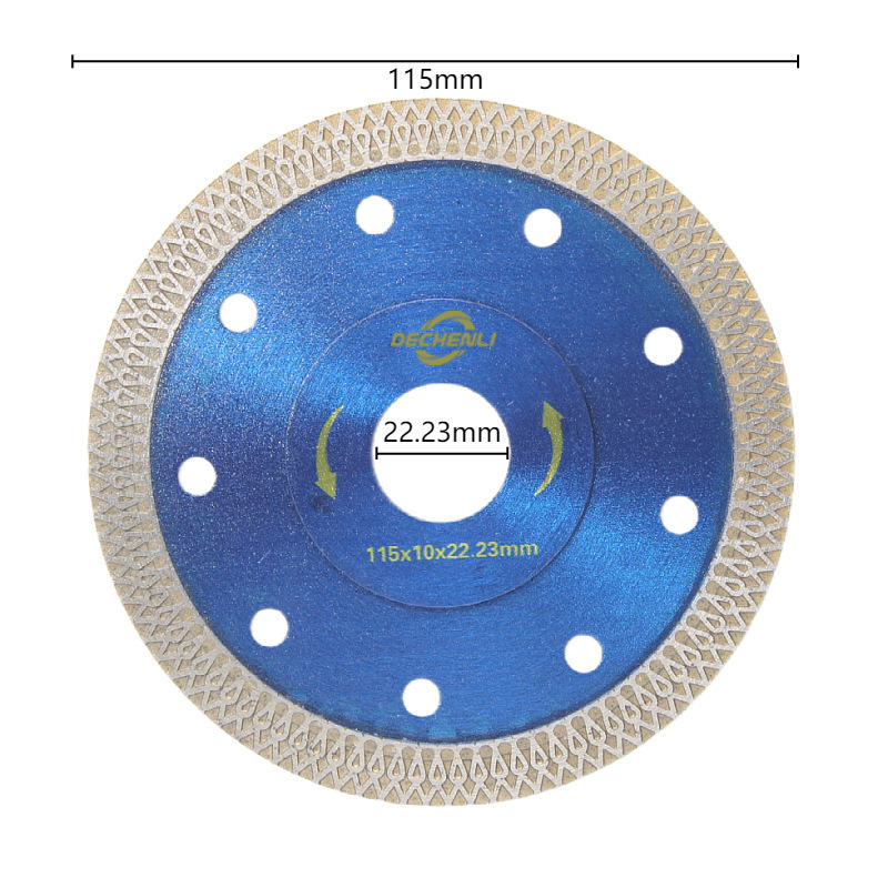 Diamantski rezni disk s debelim prirubom i mrežastim valovitim uzorkom, za pločice/kamen/keramiku — Dechenli