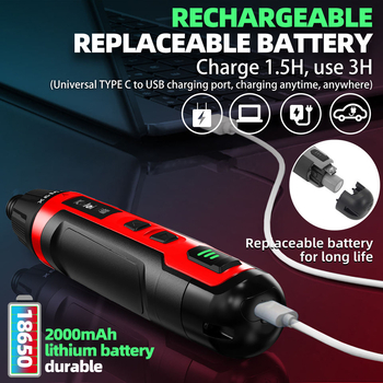 6 sebességes nyomatékos elektromos csavarhúzó – kompakt, újratölthető lítium akkumulátoros, teljesen automata (Feszültség: 15V; Feszültség-tartomány: 3,6V)