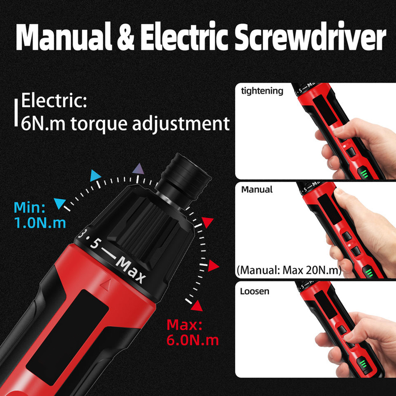 6 sebességes nyomatékos elektromos csavarhúzó – kompakt, újratölthető lítium akkumulátoros, teljesen automata (Feszültség: 15V; Feszültség-tartomány: 3,6V)