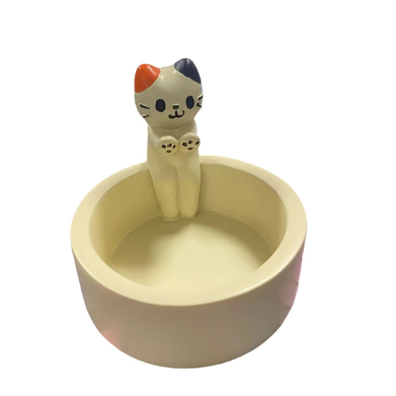 Suport de lumânare în formă de pisică din rășină, design modern de artă, decor pentru casă și grădină, ambalat într-o cutie de carton