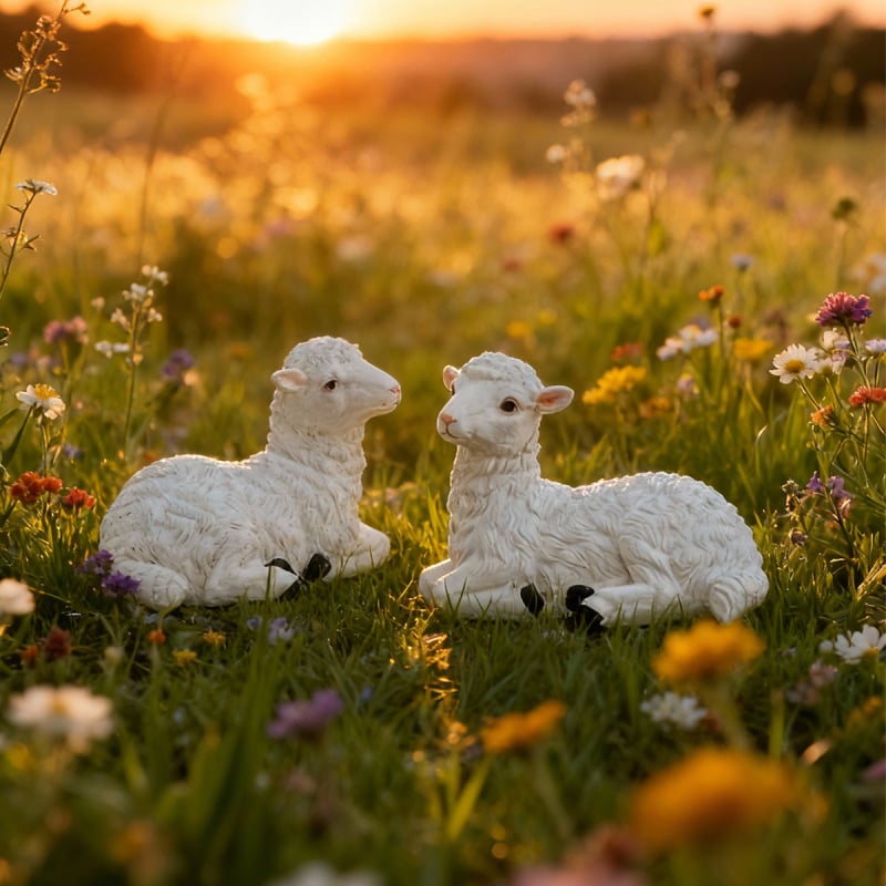 Set smoljenih ovčjih ukrasnih figura za vanjsku dekoraciju dvorišta, topli i ugodni ukrasi za Eid al-Adha i Majčin dan