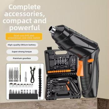 Elektrická skrutkovačka s nabíjateľnou lítiovou batériou, kompaktná a viacúčelová; upínanie skrutiek kliešťami; pre hardvér; napäťový rozsah 50–250 V (AC/DC).