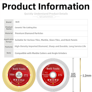 Bailey csempe vágó penge – gyémántos korong marmarhoz, vitrifikált csempékhez, kerámia és kő vágásához
