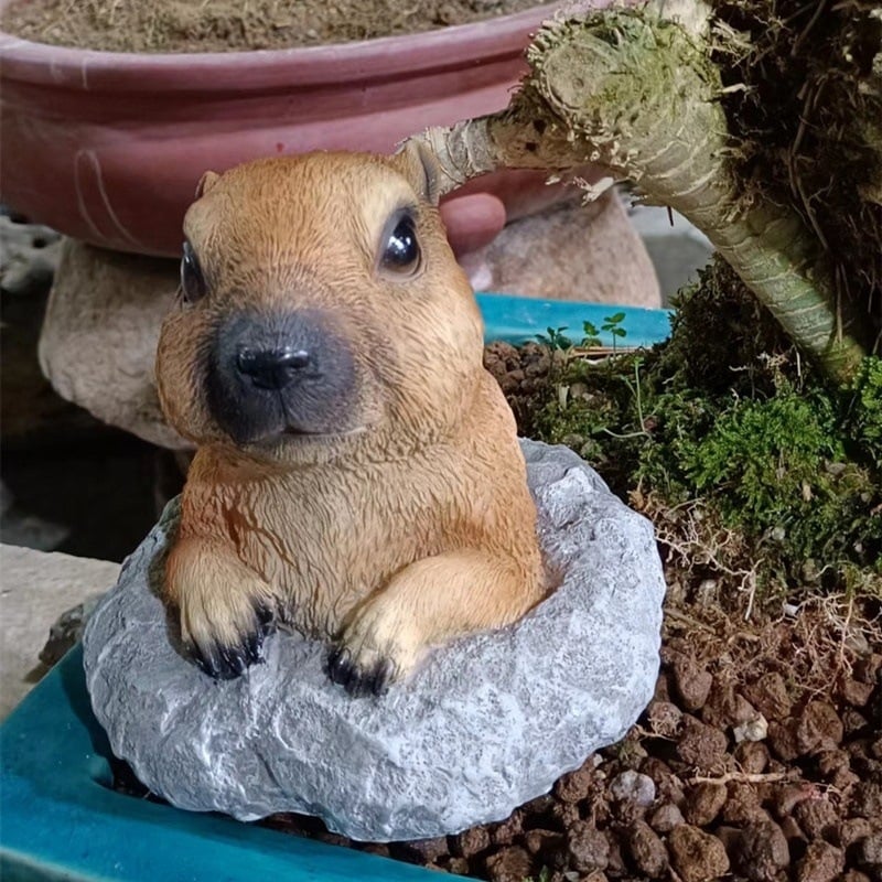 Vrtna dekoracija Marmot od smole, statua za vanjsku dekoraciju, stil Novi kineski