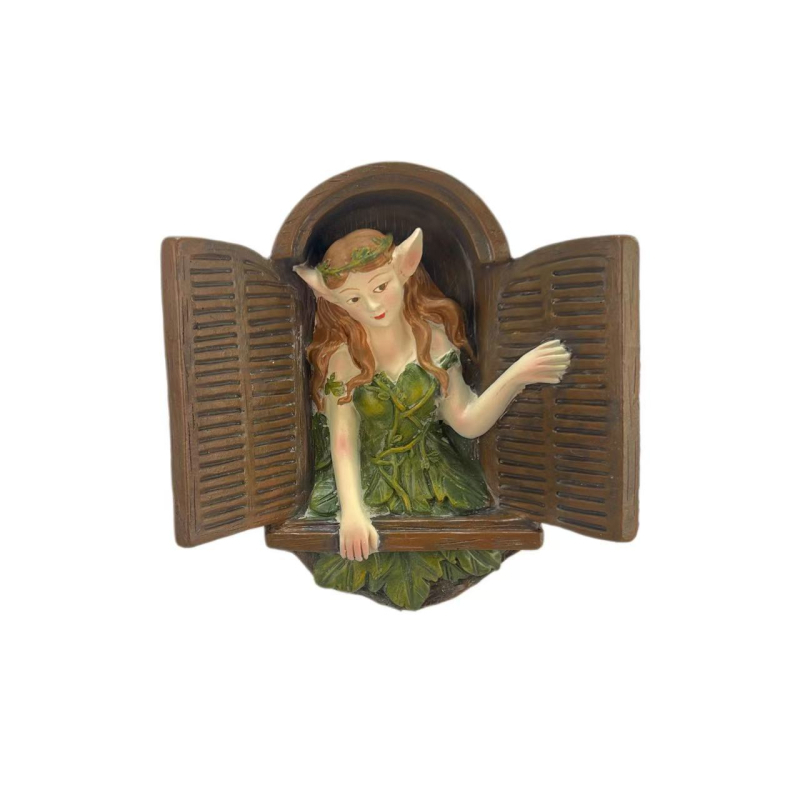 Gyanta díszfigura tündér-elf, európai stílusú, játékos kinézetű, modell E-871