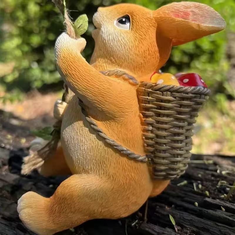 Figura od smole: zeko koji se penje po lozi, vanjska dekoracija za zid u vrtu, sladak životinjski motiv, moderni minimalistički stil